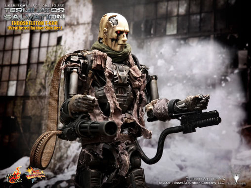 Terminator - Salvation: T-600 Endoskeleton - Damaged Skin Version, 1/6 Figur von Hot Toys
