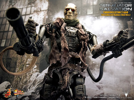 Terminator - Salvation: T-600 Endoskeleton - Damaged Skin Version, 1/6 Figur von Hot Toys