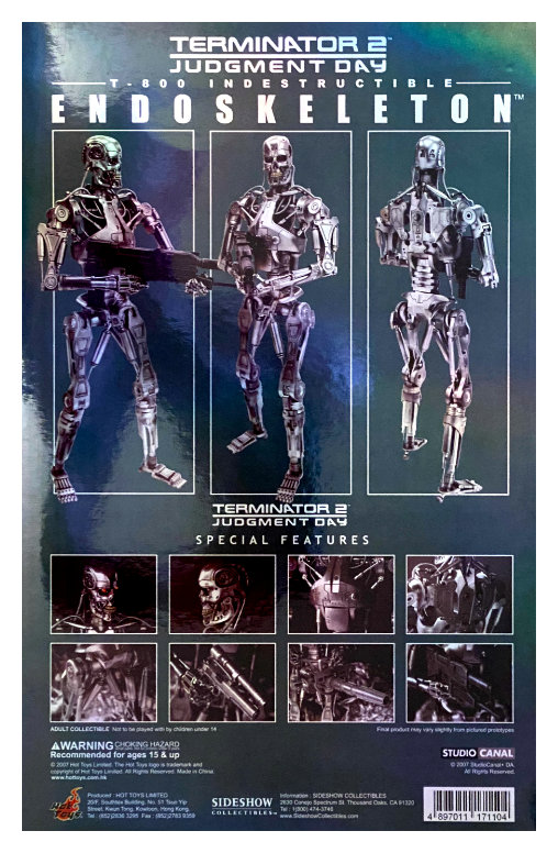 Terminator 2: T-800 Indestructible Endoskeleton, 1/6 Figur von Hot Toys