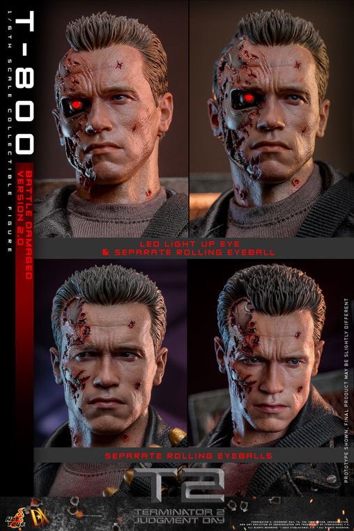 Terminator 2: T-800 - Battle Damaged Version 2.0, 1/6 Figur von Hot Toys
