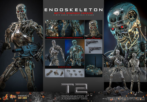 Terminator 2: T-800 Endoskeleton - Battle Damaged, 1/6 Figur von Hot Toys