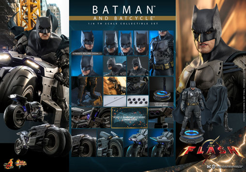 The Flash: Batman and Batcycle, 1/6 Figur von Hot Toys